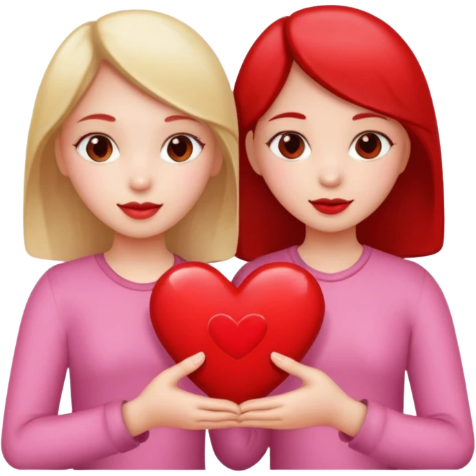 2 girls that have a heart emoji