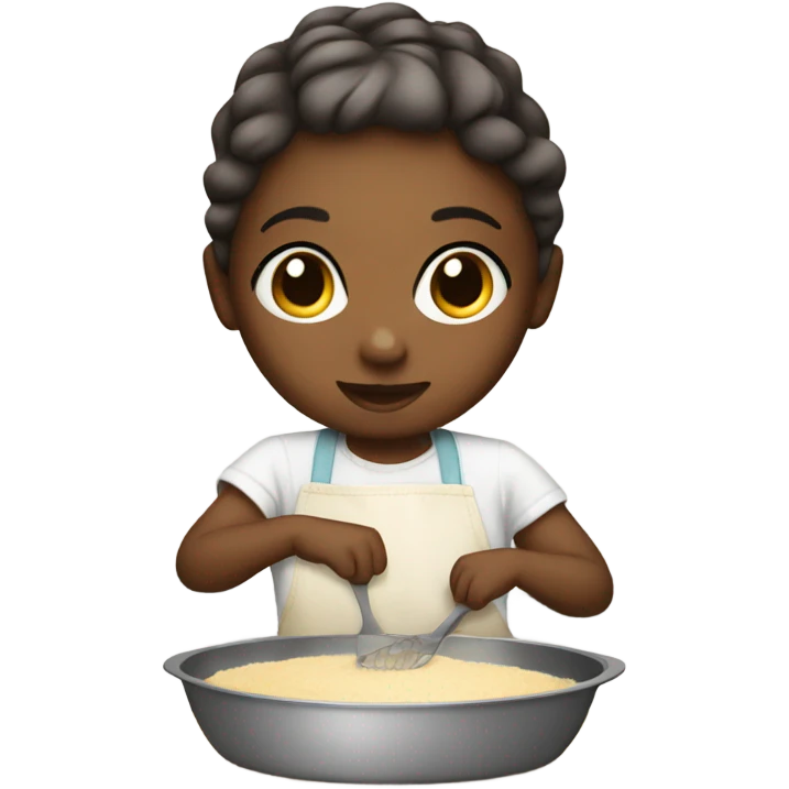 Baby white girl baking  emoji