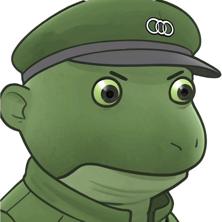 White guy wearing an Audi hat emoji