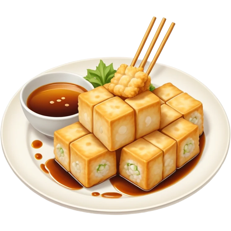 Plate of agedashi tofu  emoji