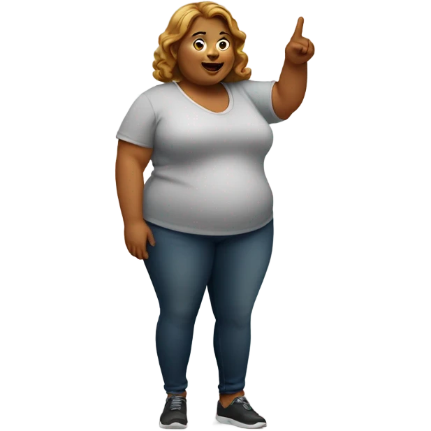 fat woman pointing up emoji