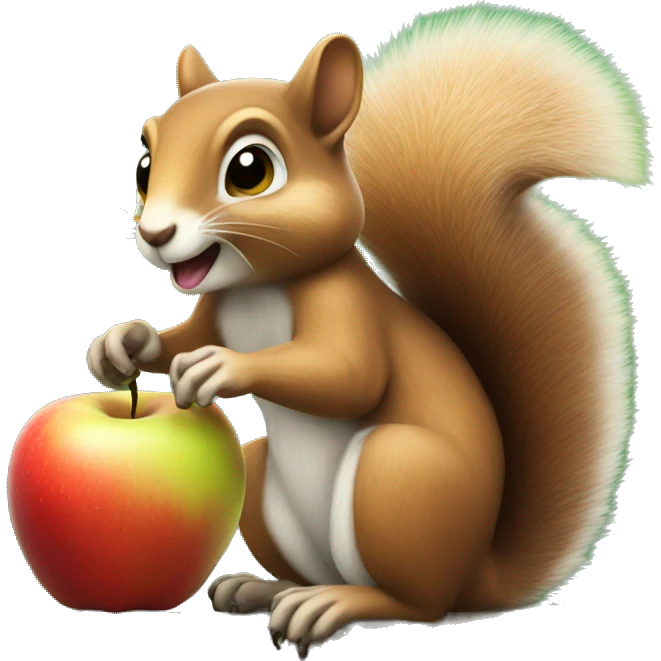 sqirrel that eats an apple emoji