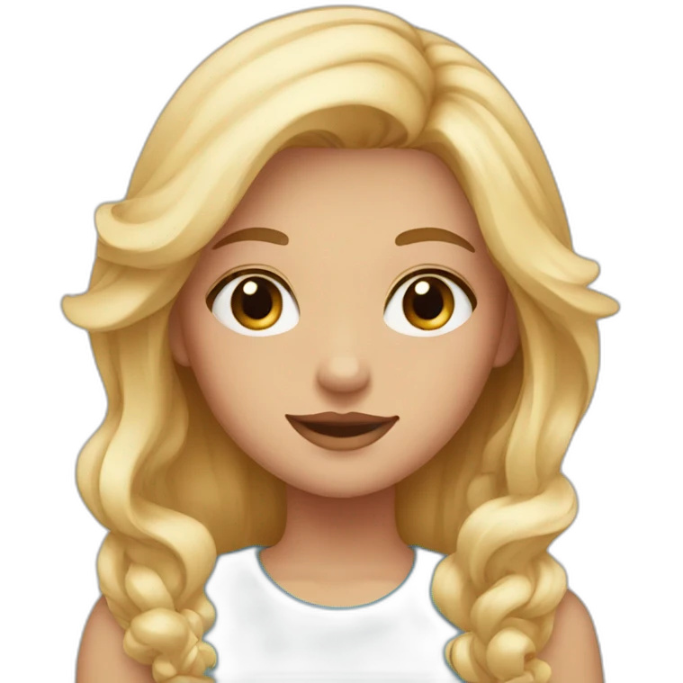 Girl with brown and blue eyes and blonde and pink hair emoji