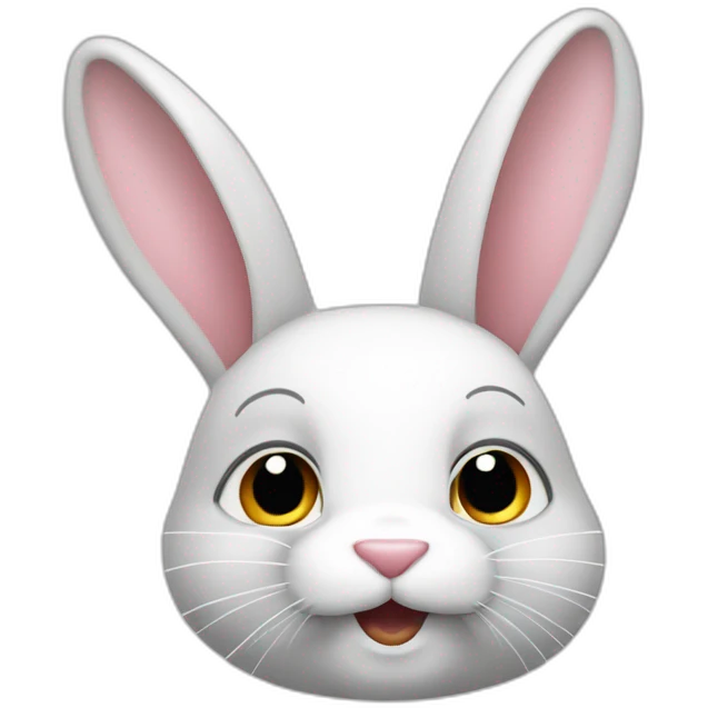 Lapin blanc avec des taches grises emoji