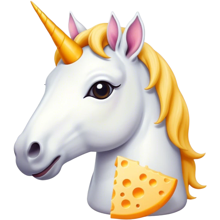 unicorn with cheese on its head emoji