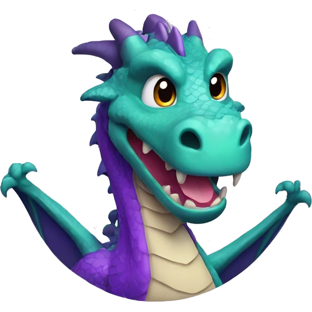 Dragon with purple scales saying HI in a speech bubble  emoji