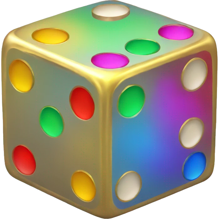 gold rainbow dice. emoji