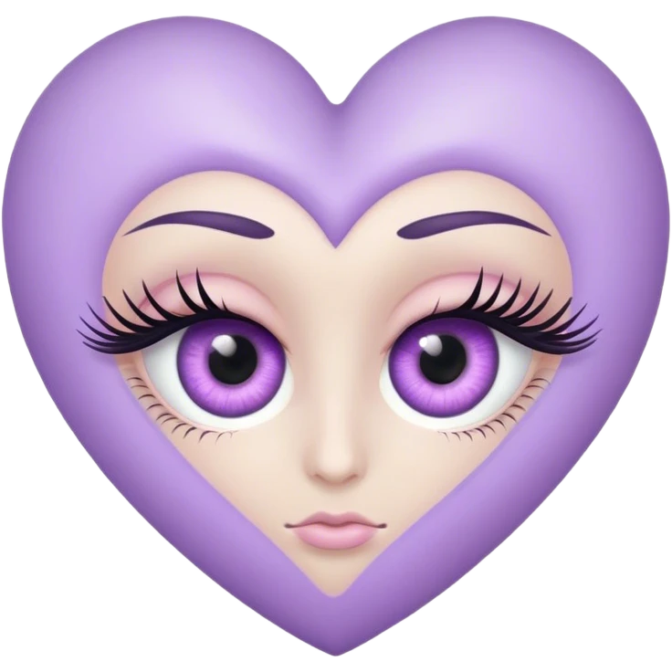 Eye with eyelashes inside light purple heart emoji
