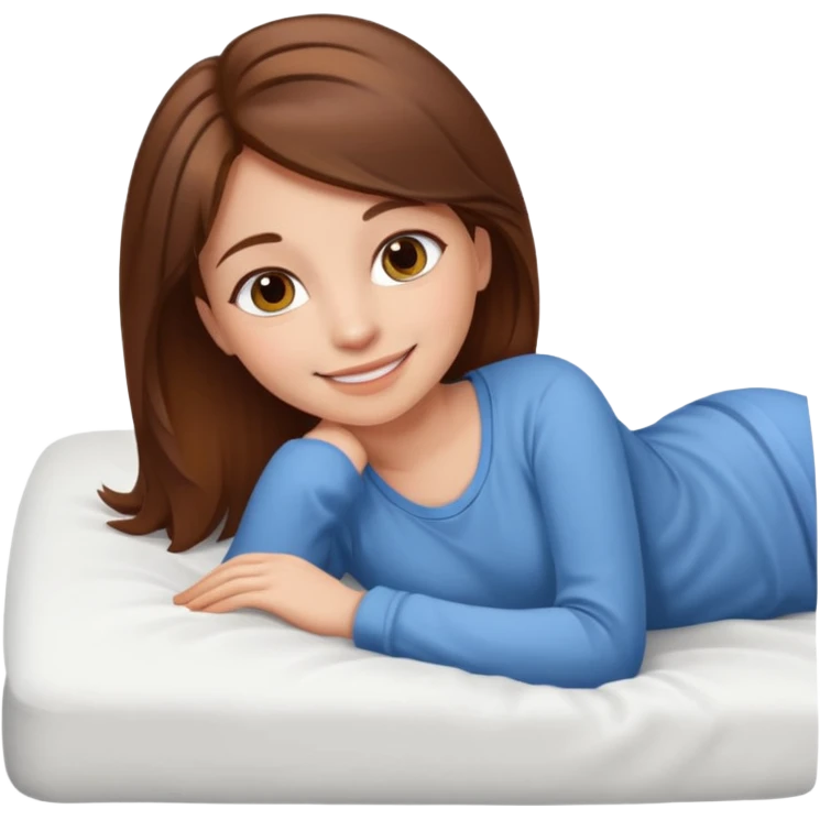 lying on bed brown hair girl just chill emoji