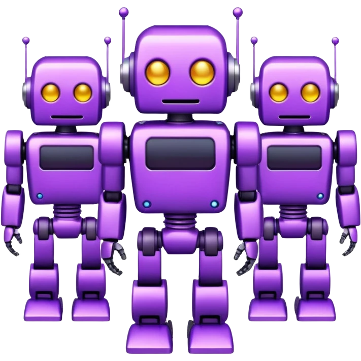 glitter purple robots emoji