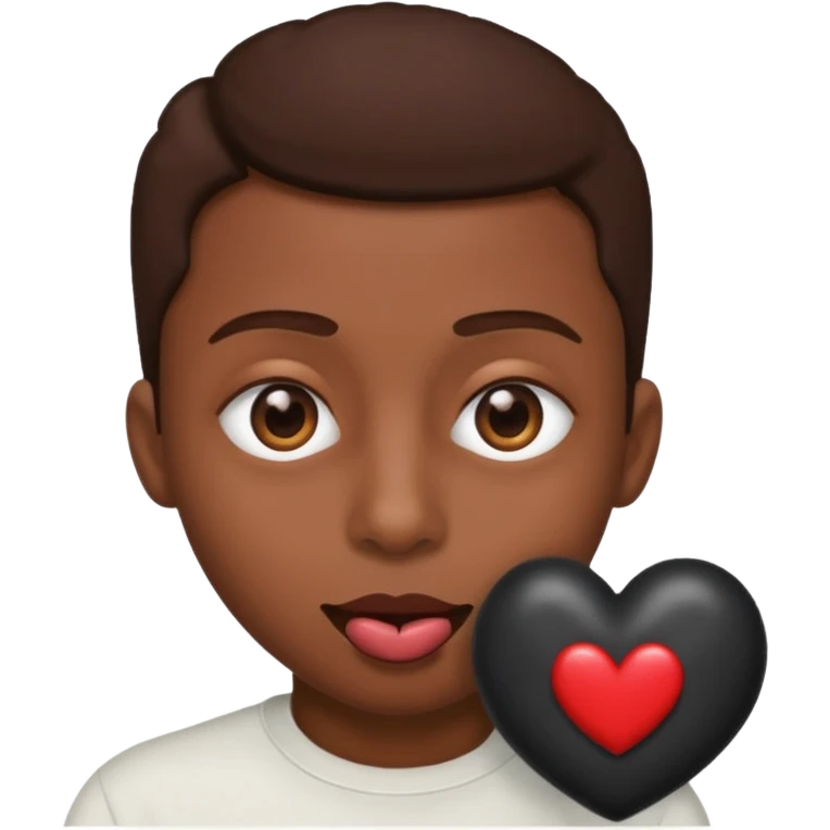 Heart eye emoji sucking a black penis emoji