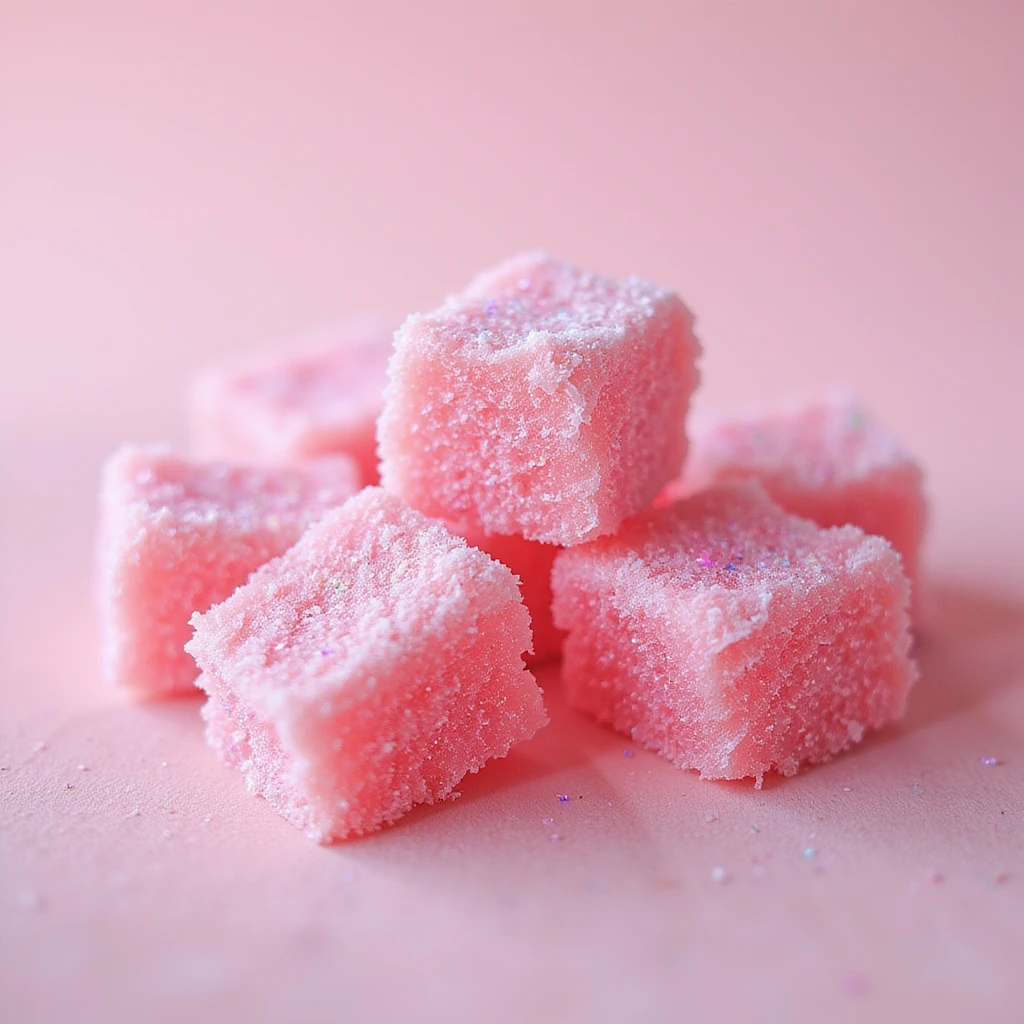 realistic pink candy with a holographic sheen, photorealistic style emoji