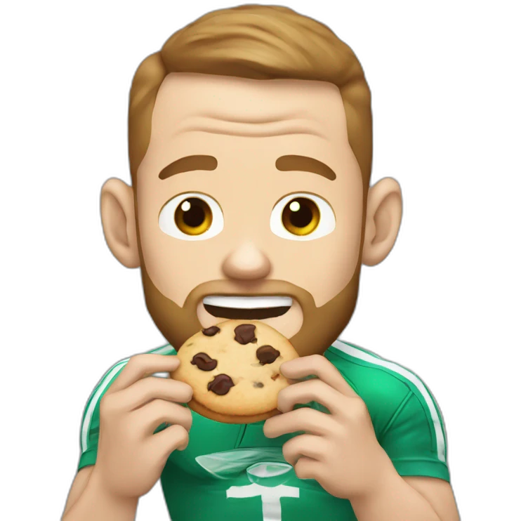 Conor mc Gregor eating a cookie emoji