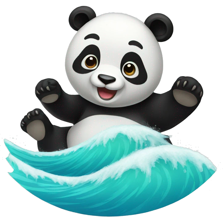 Panda with a wave  emoji