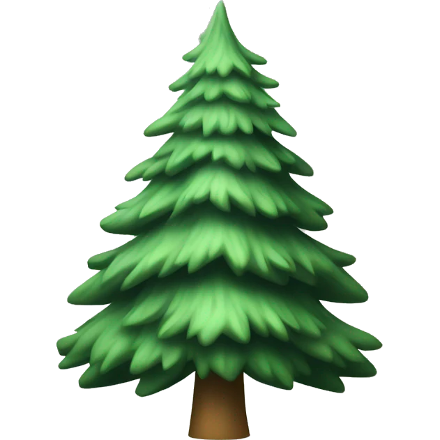  actual white fir christmas tree isolated.  emoji