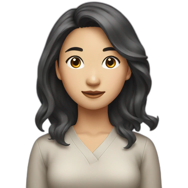 Medium hair Asian woman emoji
