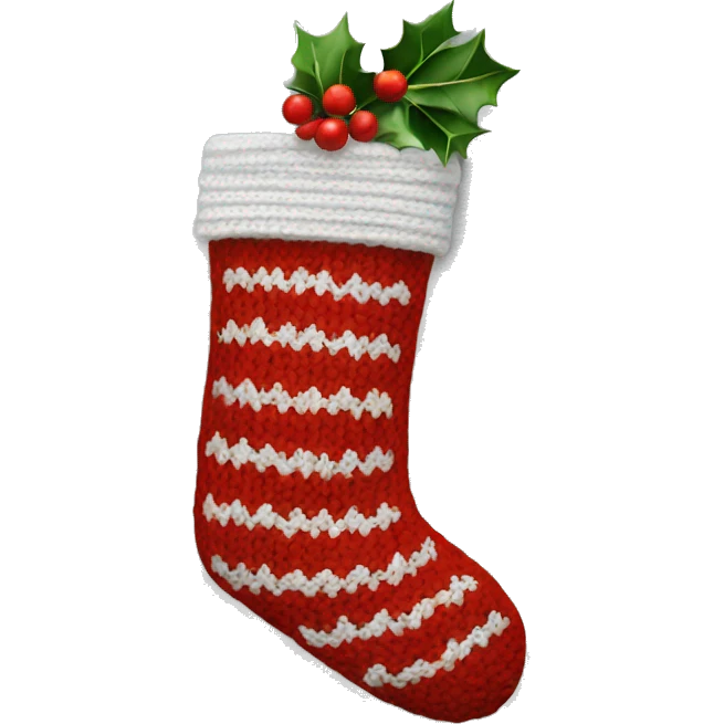 white knit christmas stocking emoji