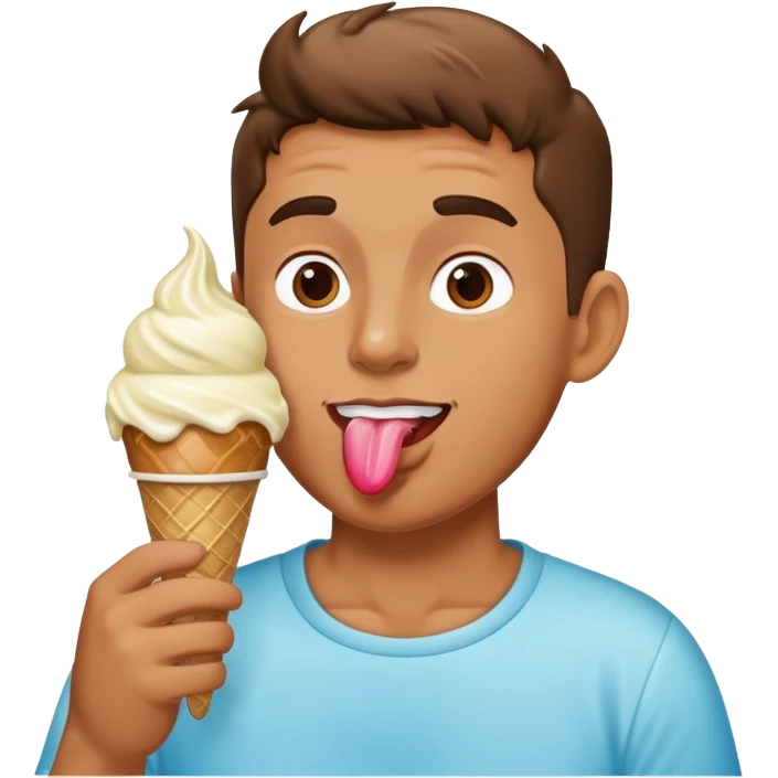 Man licking ice cream emoji