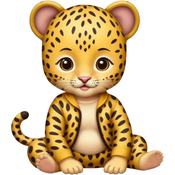 baby with leopard patterned clothes emoji