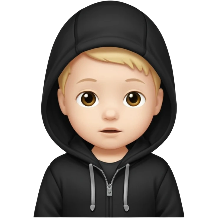 baby with black hoodie emoji