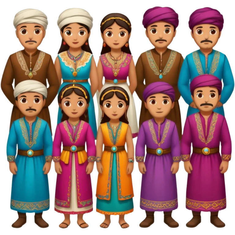 group of ancient turkish men and women emoji