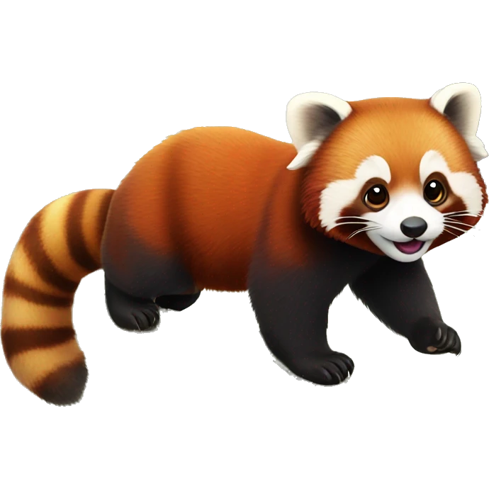 Red panda play with a butterfly  emoji