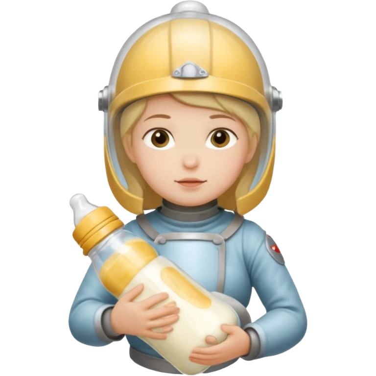 Un biberon avec du lait chaud et Jeanne d’arc qui flotte dedans  emoji