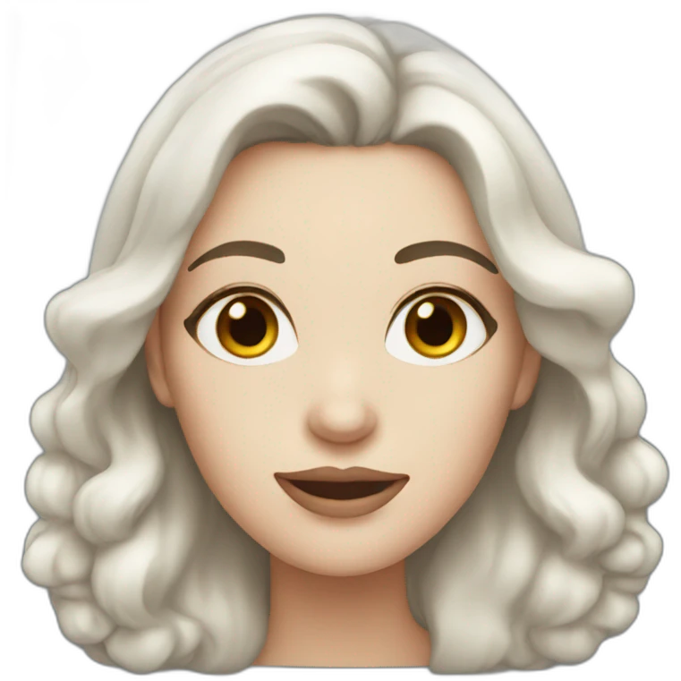 White Woman with dark hair and snow emoji