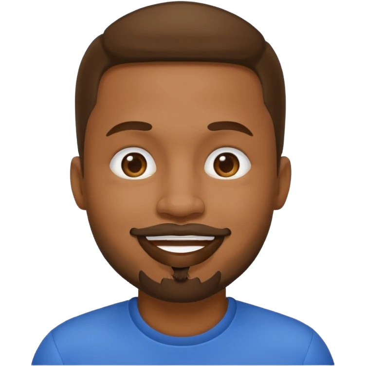 Black ball head man with goatee kissy emoji emoji