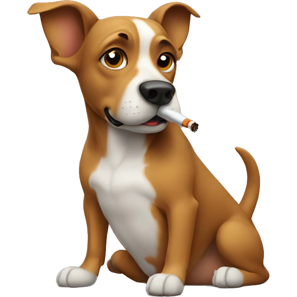 Dog blowing smoke emoji