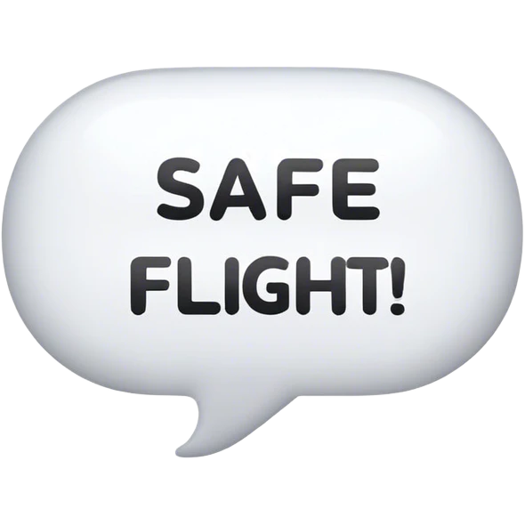 safe flight in speech bubble emoji