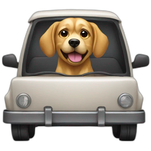Chien conduit voiture emoji