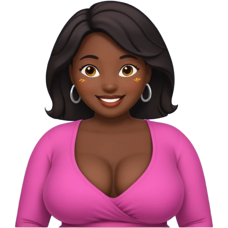 Woman black chunky with big tits emoji