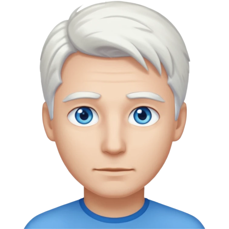White-haired guy that looks and has beautiful blue eyes  emoji