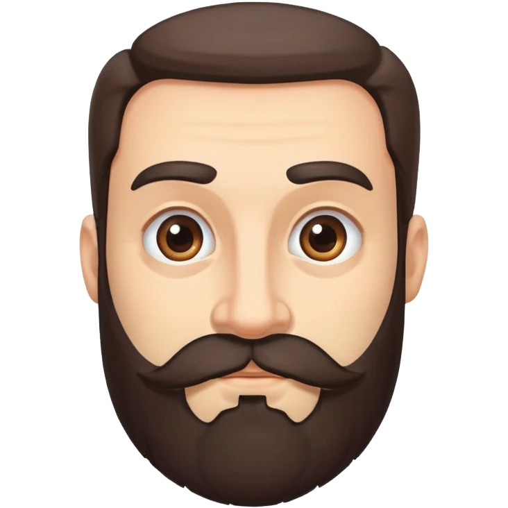 man with thick beard and prominent bushy eyebrows emoji