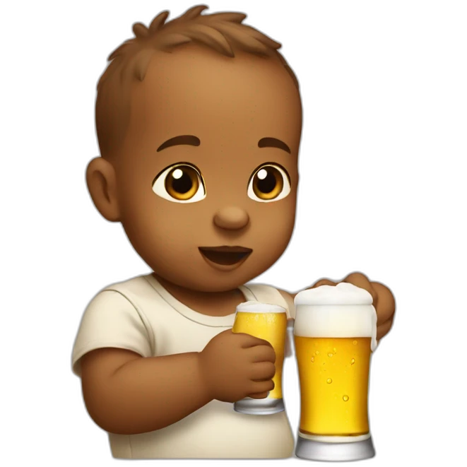 Baby drinking beer emoji