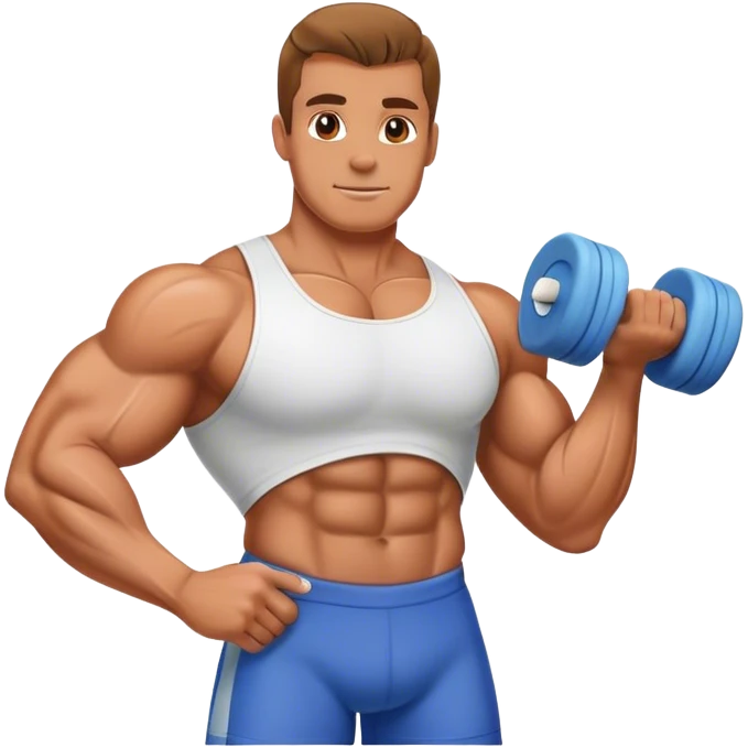 bodybuilder using foam roller emoji