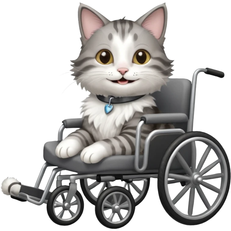 disabled cat in cat wheelchair emoji