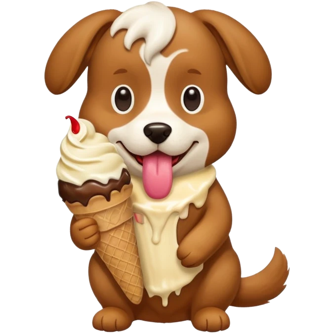 Dog eating ice cream  emoji