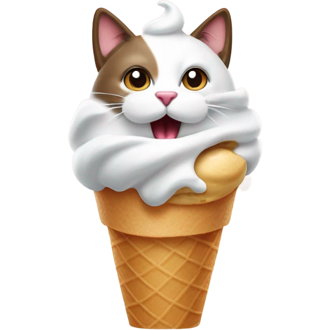 cat eating soft serve emoji