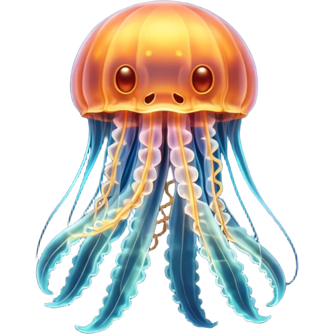 A scary crazy jellyfish emoji