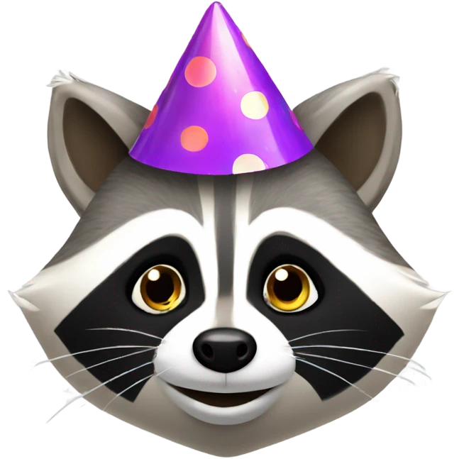 Raccoon in party hat emoji