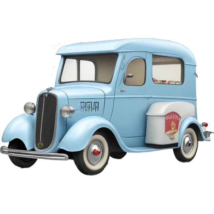 hot rod ice cream caravan,1935 fiat ,pearl blue  emoji