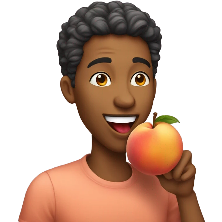Licking peach emoji