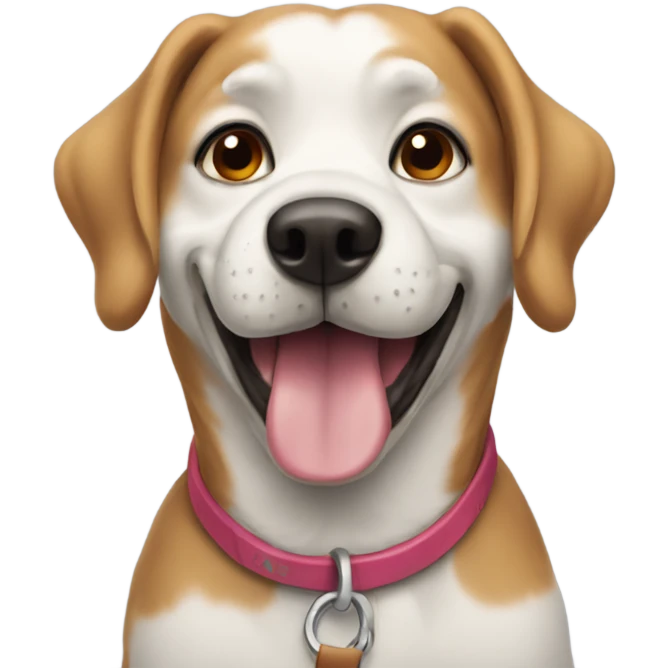 Dog wearing a hooade emoji