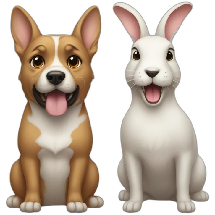 Dog and rabbit mean faces emoji