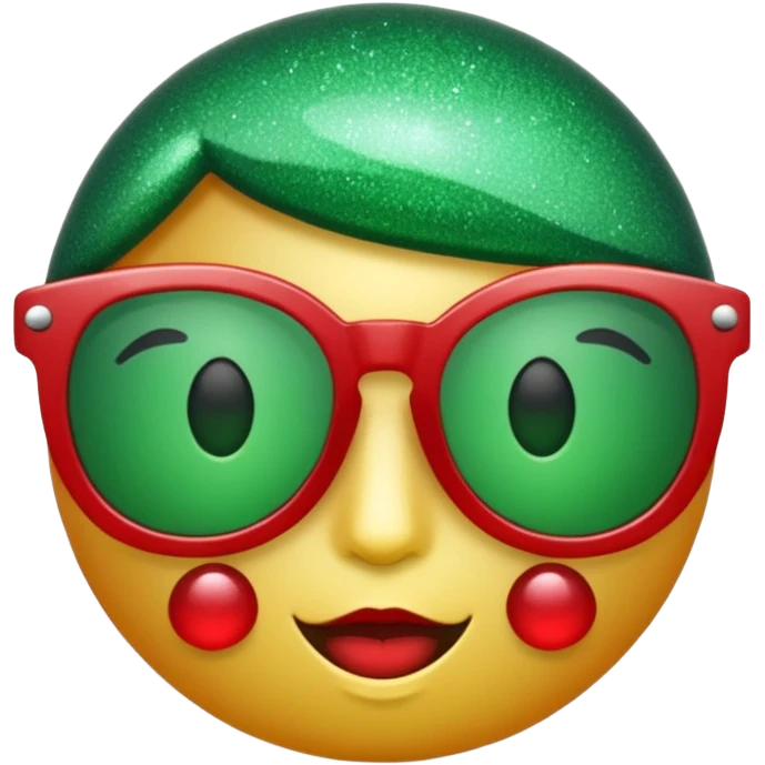 glitter red and green glasses emoji