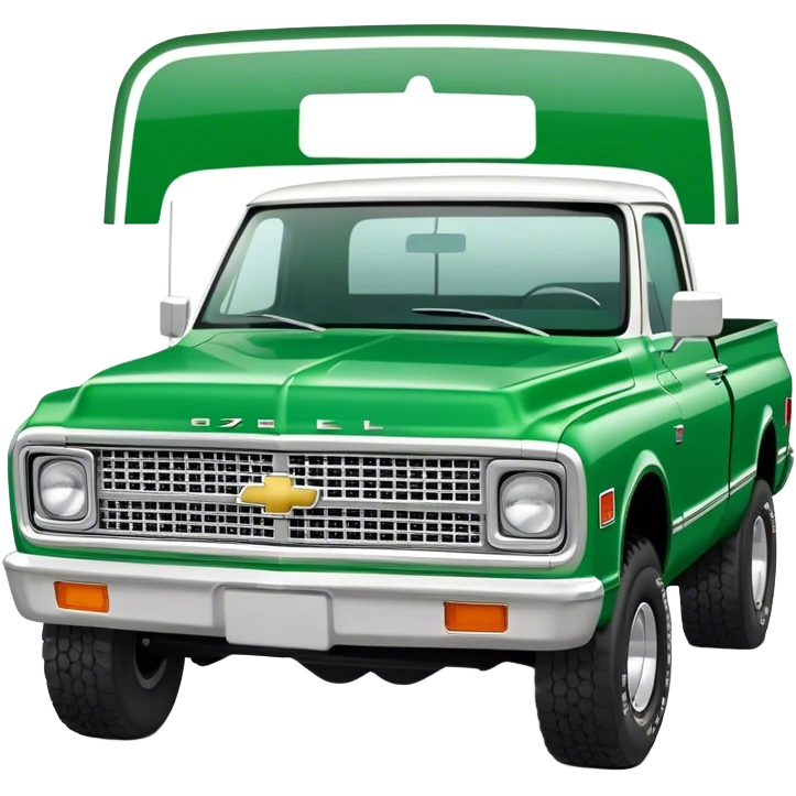 Green and white 1972 Chevrolet K10 emoji