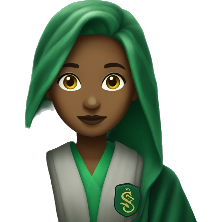 Girl in slytherin robes emoji