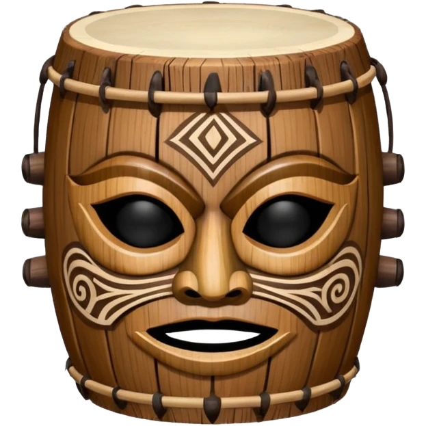 Drum Mask – Mask shaped with tribal style. emoji